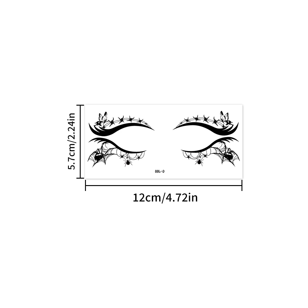 Autocollants de maquillage pour les yeux d'Halloween, Kit de remplacement de fard à paupières imperméable et amovible, fournitures de fête d'Halloween, Spide citrouille 12 pièces