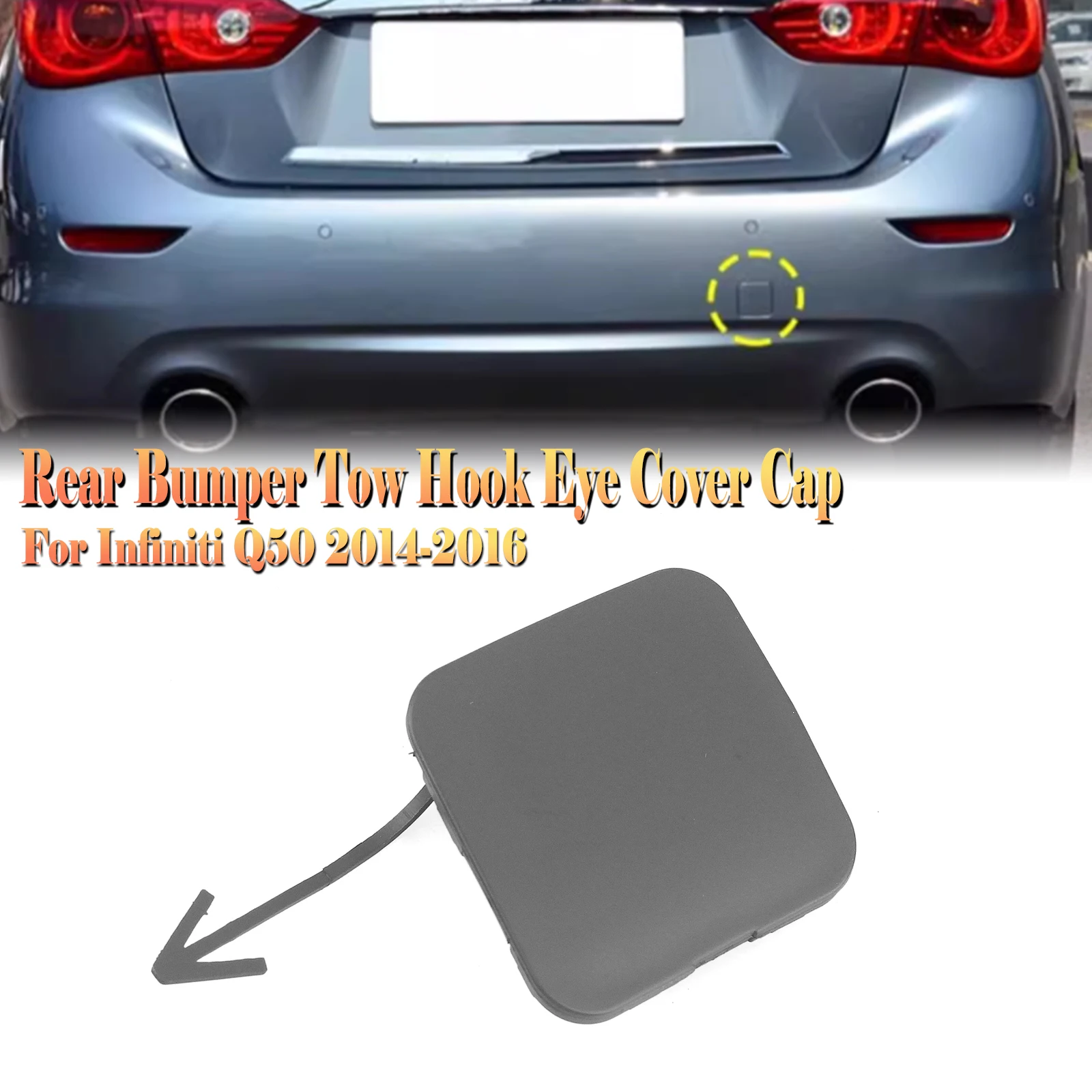 

Pop For Infiniti Q50 2014-2017 Rear Bumper Tow Hook Eye Hole Cover Trailer Access Cap