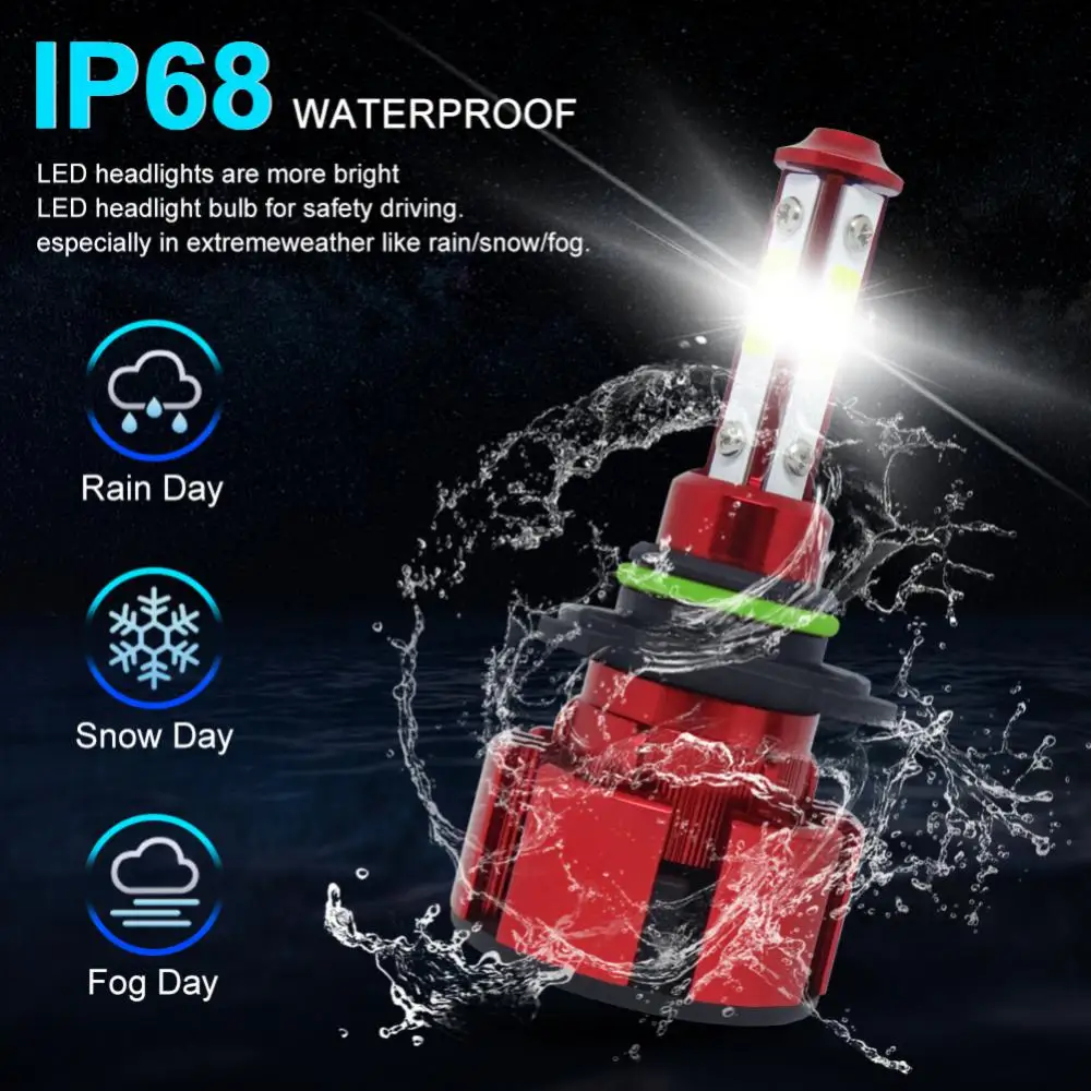 Car Led Headlight 9v To 36v Durable Non-destructive Installation Ip68 Waterproof Efficient And Safe Car Accessories 22w 8000lm