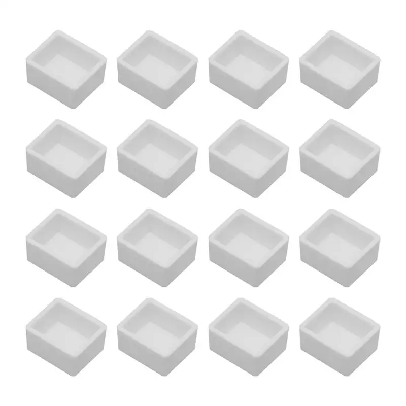 

50/100pcs White Watercolor Paint Grid Pans Rounded Corner Empty Plastic Half Pan For Watercolor Acrylic Oil Paints