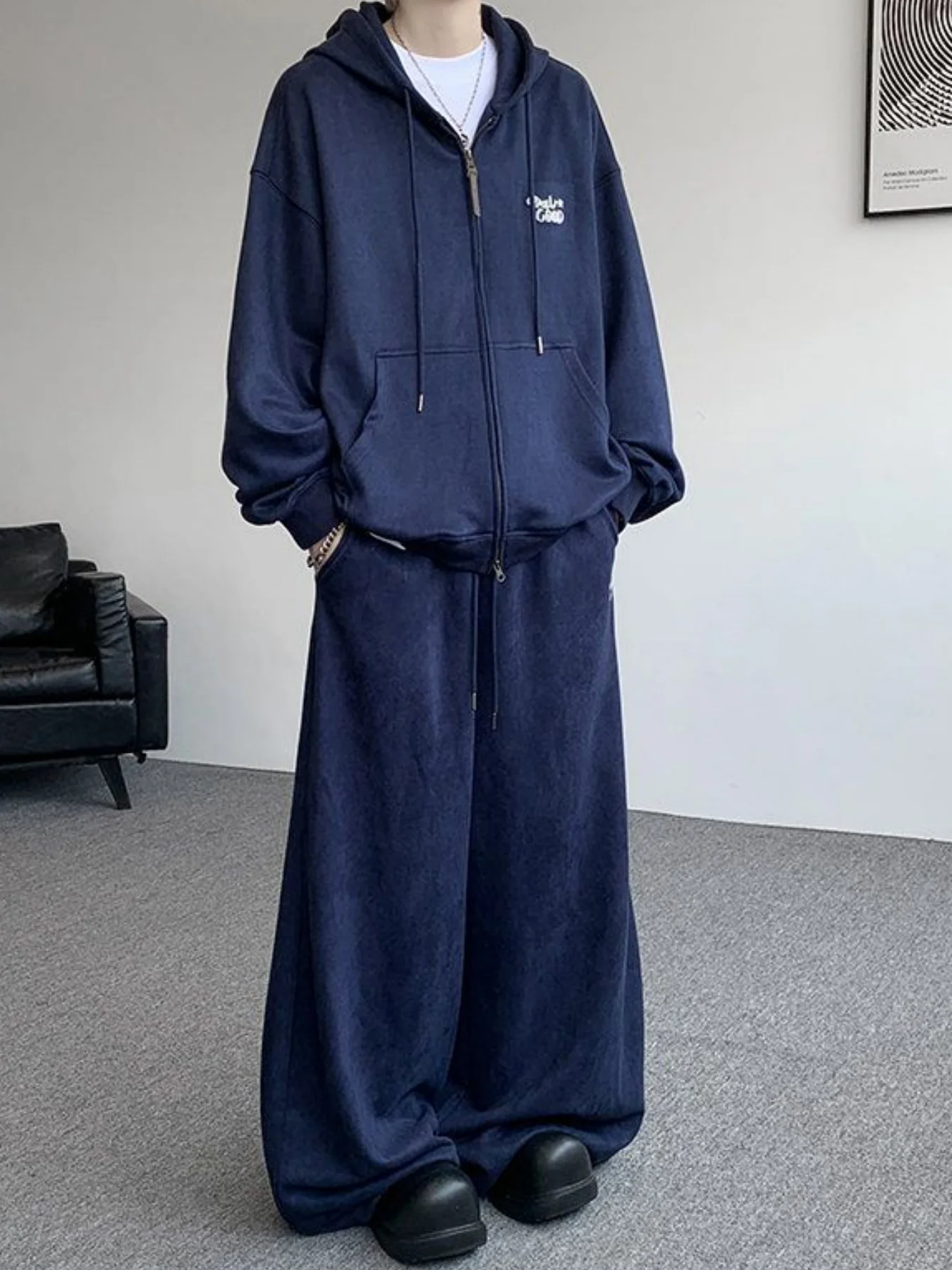 

Весенне-осенний новый повседневный модный комплект свитшотов с капюшоном для женщин, повседневный универсальный ленивый комплект из двух предметов, спортивный свободный тонкий комплект в корейском стиле