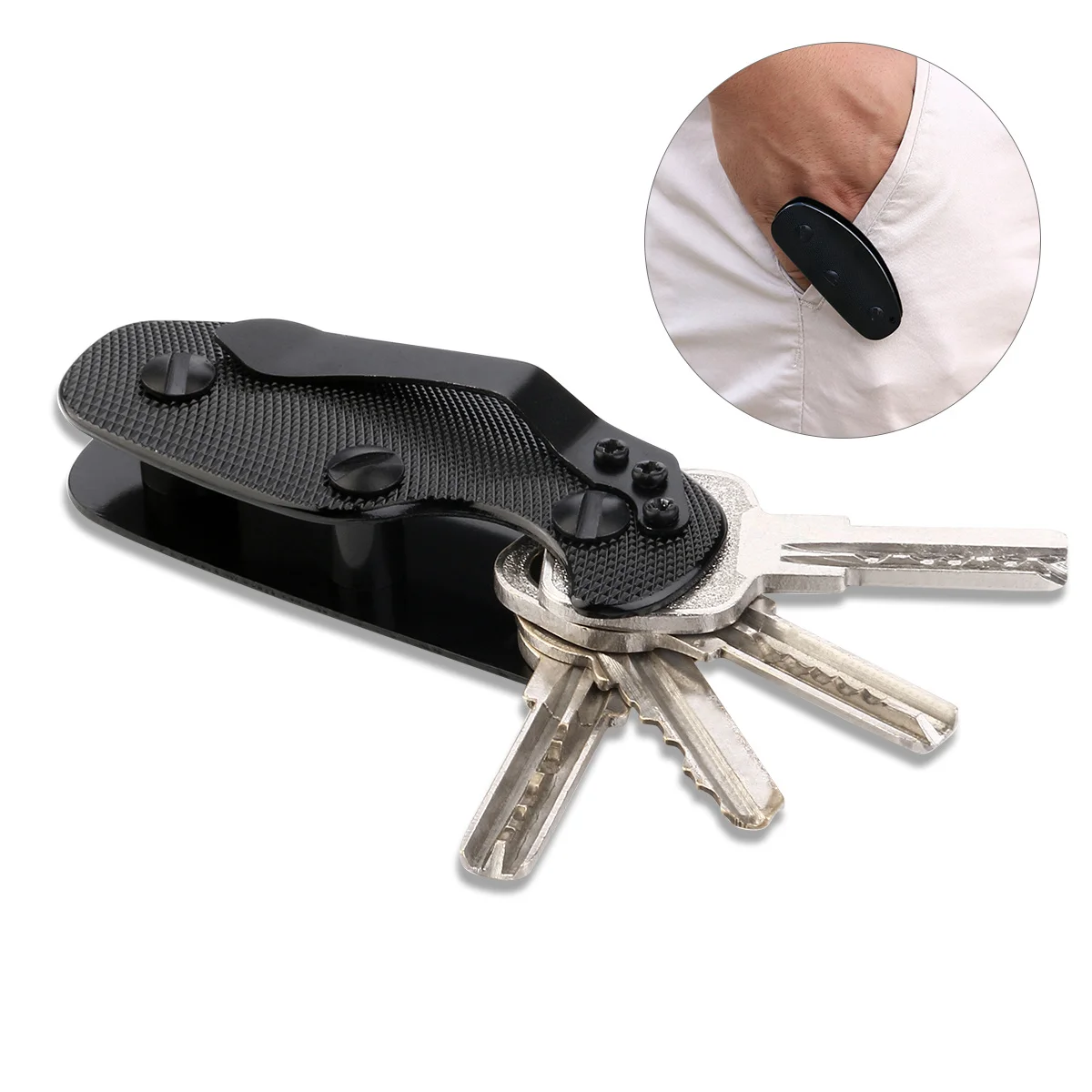 

Aluminium Key Clip Lightweight Non-Slip Surface Key Holder For Outdoor Camping Hiking Everyday Carry Pocket Tool