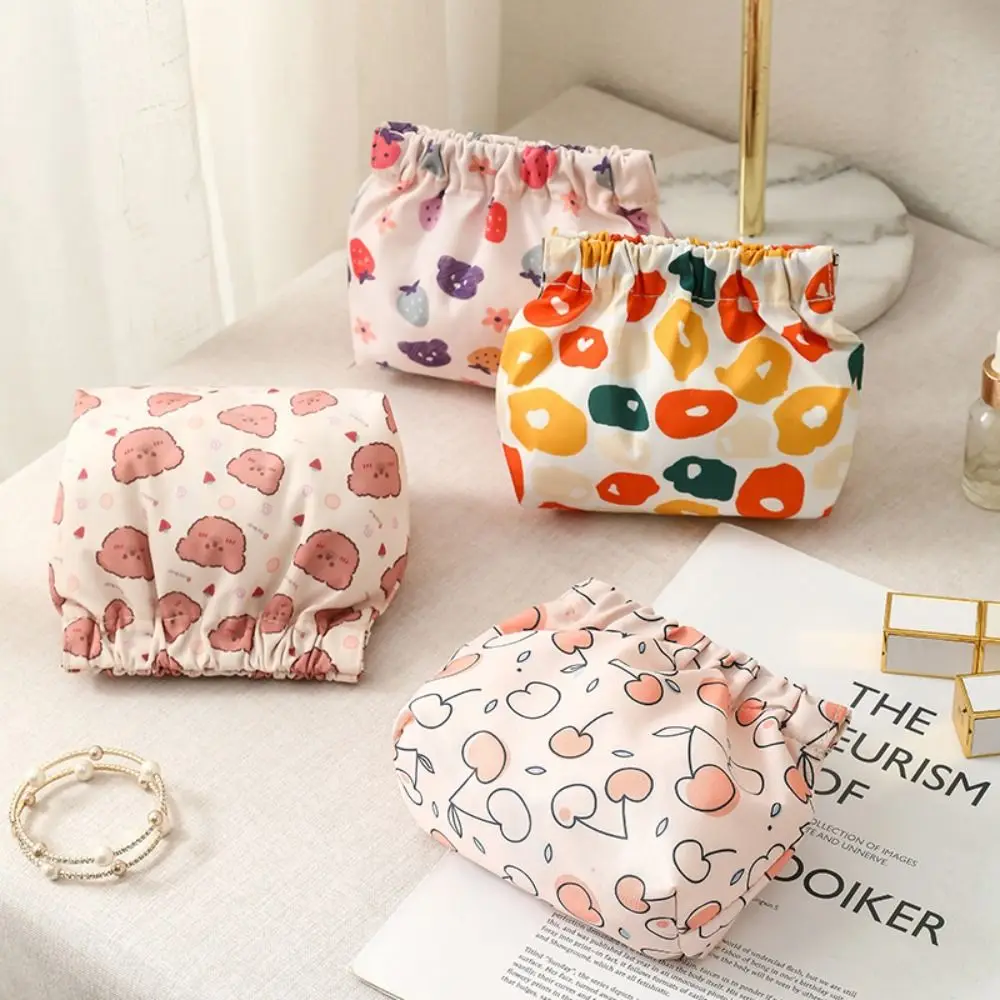 Egg Cosmetic Bag for Women Small Item Bag Cherry Strawberry Printing Coin Purse Self-closing Bear Glasses Case Outdoor