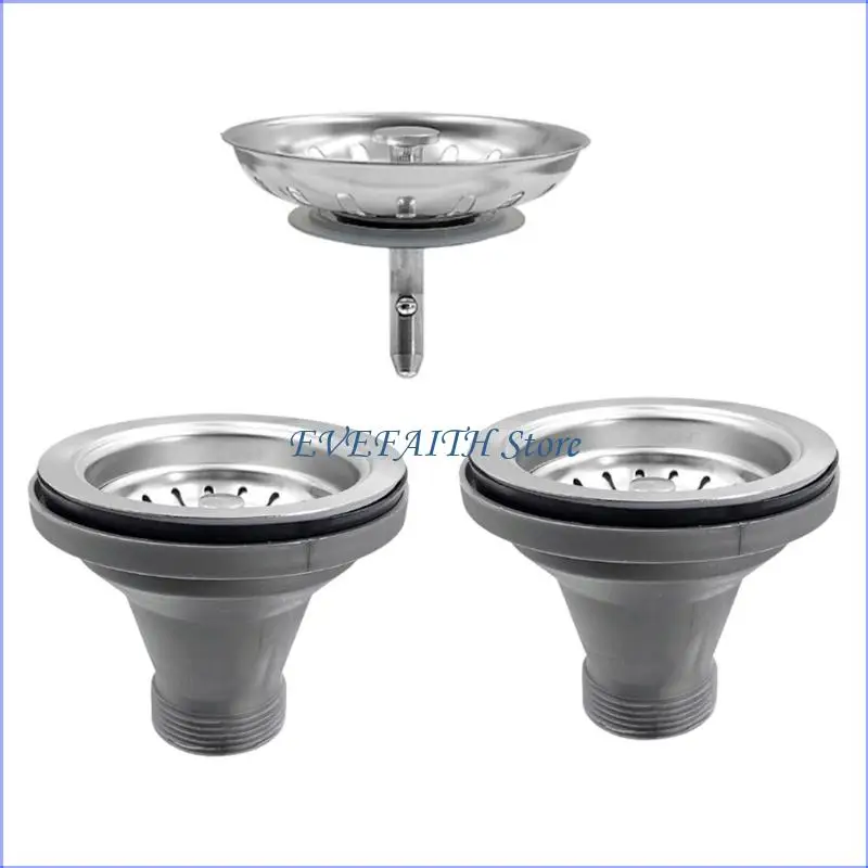 124B مجموعة استنزاف المطبخ والحمام، هيكل فولاذي، نظام ترشيح ثلاثي التثبيت السريع لسهولة التركيب بنفسك #1