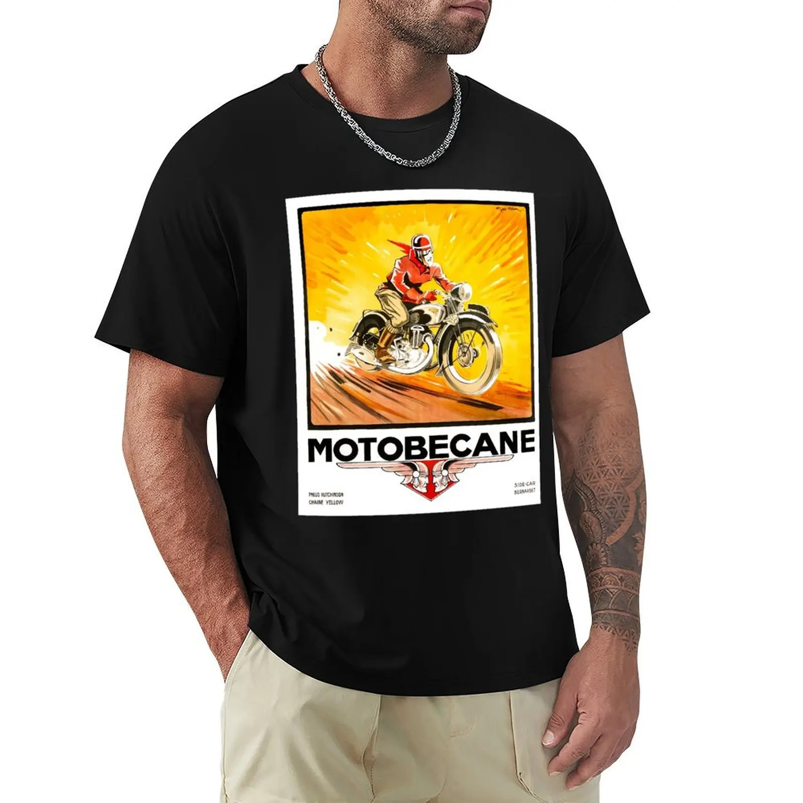 1936 Geo Motobecane T-Shirt Retro Style Print Casual Top