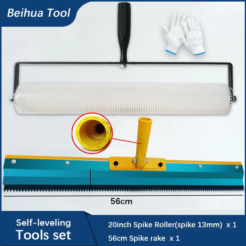 Beihua Self-leveling tools set 20inch Spike Roller Spike Rake Epoxy Floor Paint Tools