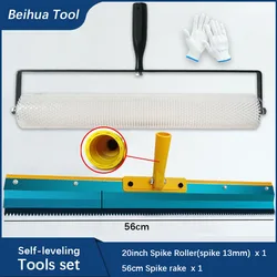 Beihua-Ensemble d'outils auto-nivelant, rouleau à pointes, râteau à pointes, élection xy xy, outils de peinture au sol, 20 po