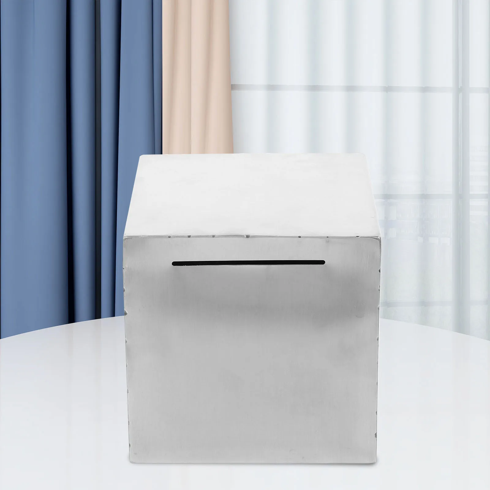 

Heavy Duty Stainless Steel Savings Box for Adults Metal Money Jar Unopenable Piggy Bank for Home Safe Coin Storage