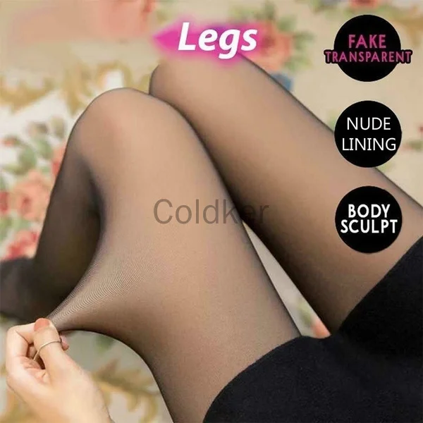 Women Autumn Winter Cute Fake Translucent Warm Leggings Pantyhose Legs Warmer Body Sculpting Slim Wear Sexy Pant Legging