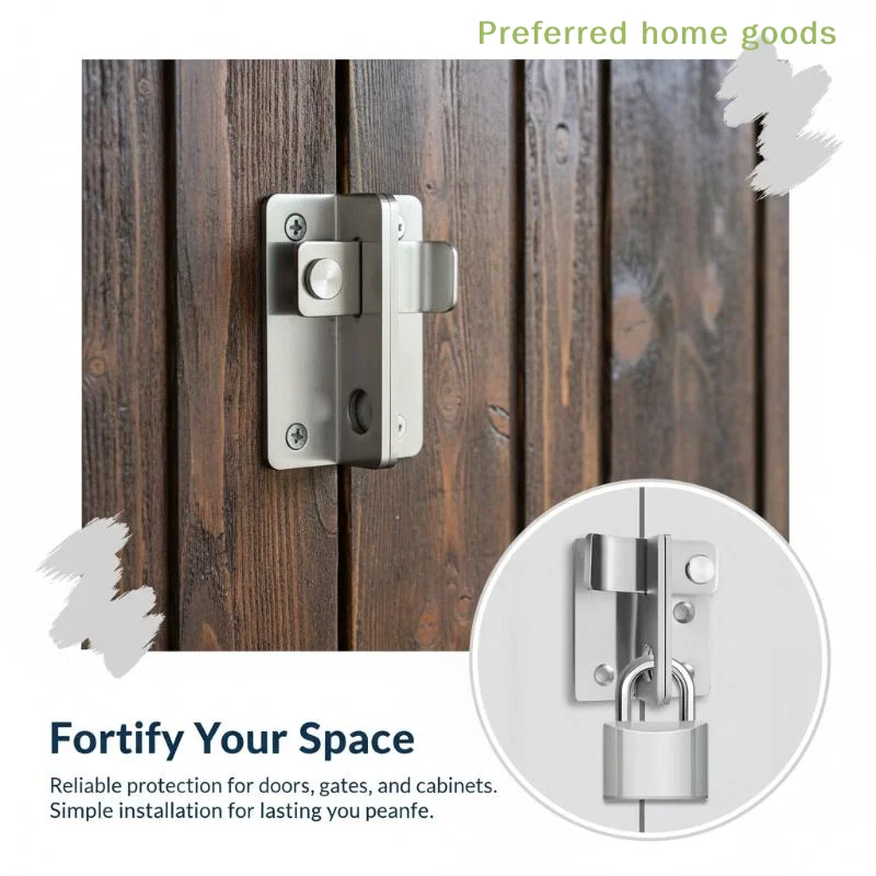 ZLinKJ Durable Flip Gate Latch Slide Bolt Lock Anti-Theft Safety Door Catch for Indoor Bathroom Outdoor Yard Garden Gate