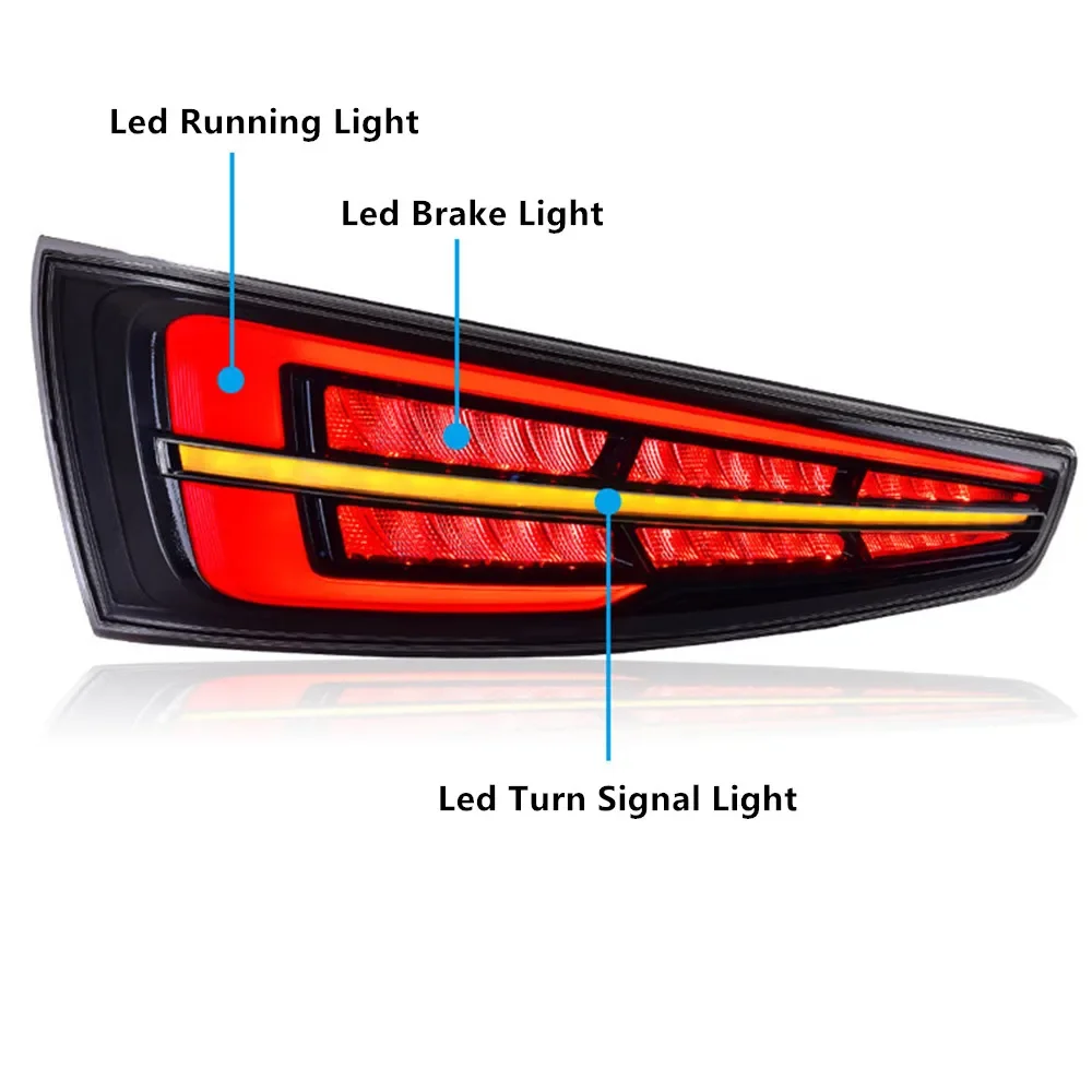 Sewiyolin سيارة Led أضواء خلفية لأودي Q3 2013-2018 الخلفية LED مصباح الفرامل عكس مصابيح المصابيح الخلفية الجمعية اكسسوارات السيارات