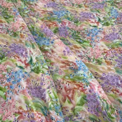 1 meter 100% Mulberry Silk 15 momme Crepe Silk Fabric Colorful Floral Printed 140cm 55
