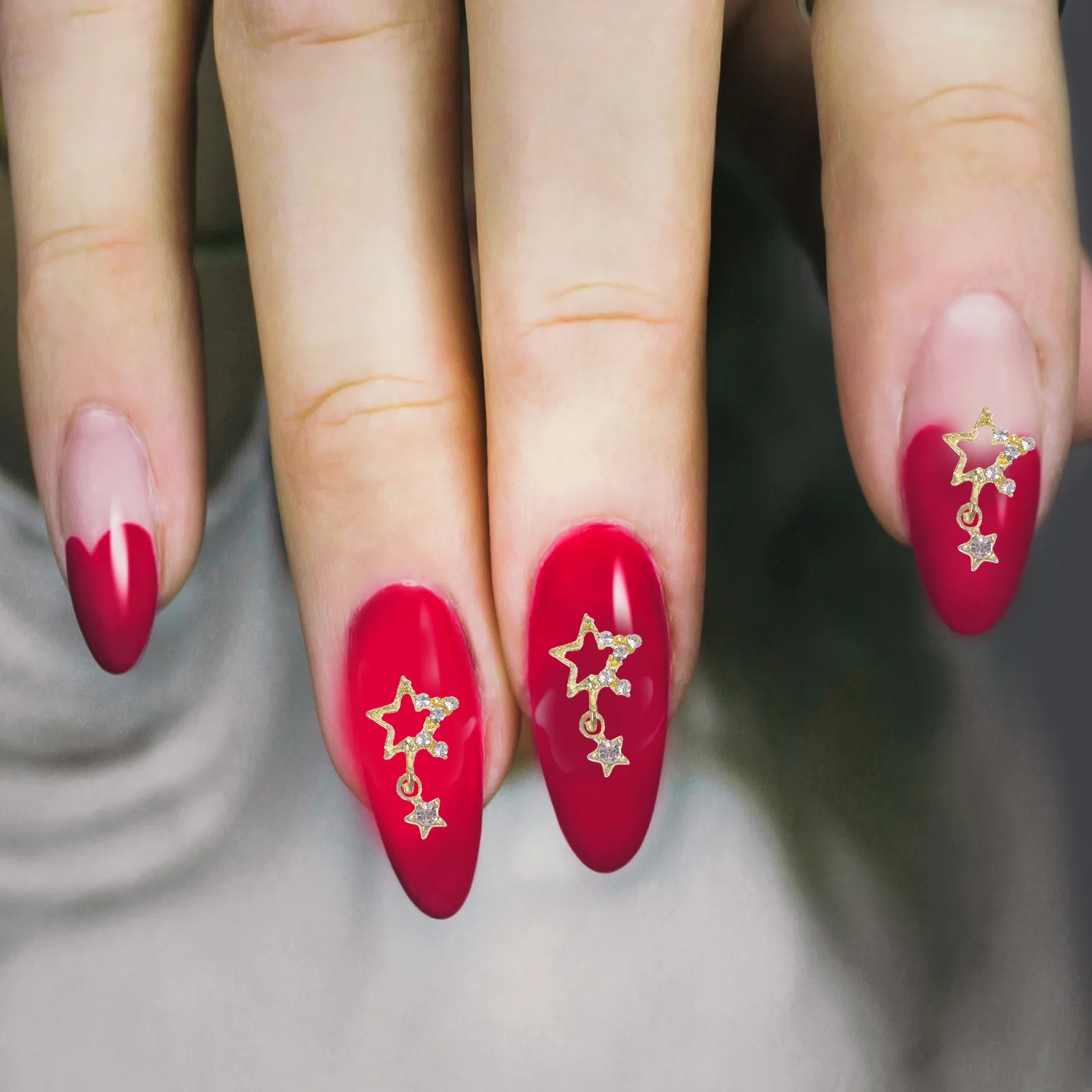 

30 Pcs Girl Five-pointed Star Nail Decoration Miss Rhinestones Charm Metal Charms Cute