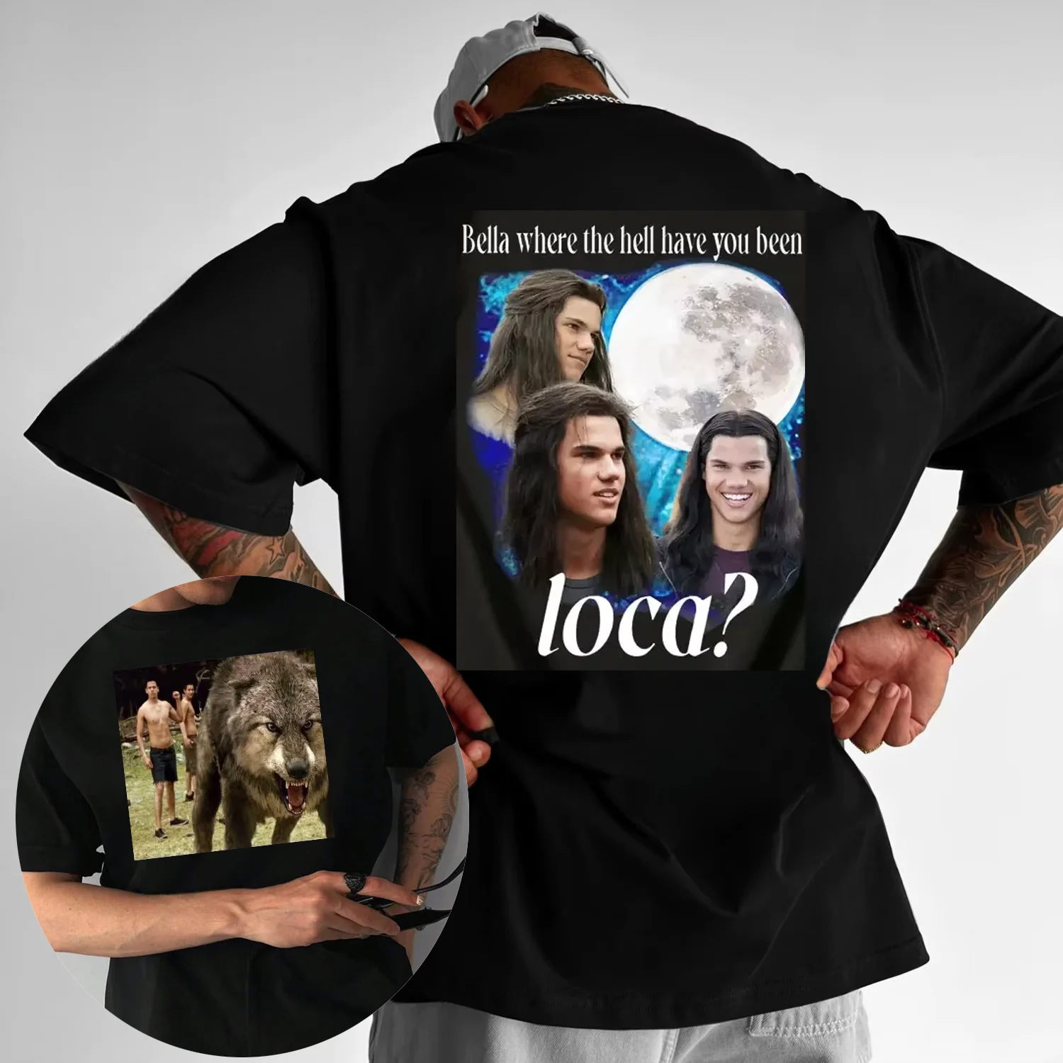 

25-26 Summer Bella Where Have You Been Loca Cotton T-Shirt Jacob Black Twilight Legend T-Shirt Men's Women's 90s Movie Tops Y2K
