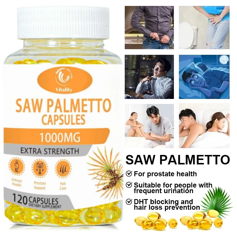 Vitality Saw Palm Capsule for Man Prostate Health with Biotin for Hair Growth Men's Health Urinary Tract Healt