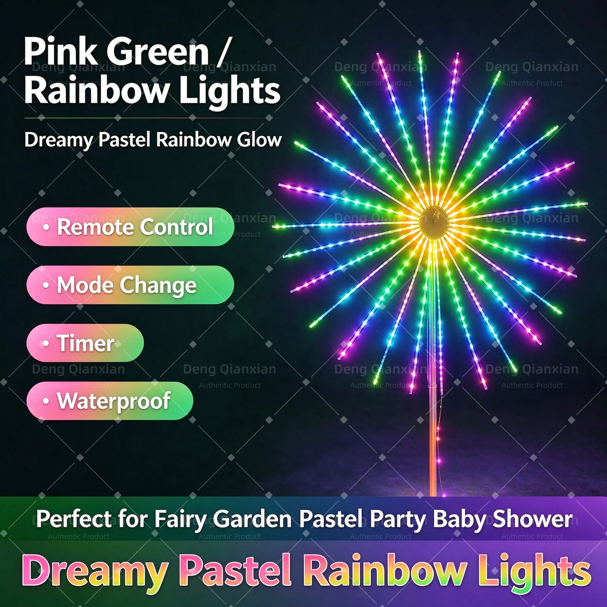 Firework Lights 18 Lighting Modes RGB, Programmable Sound Activated, APP Control Waterproof Dual Speakers Outdoor Decor Lamp