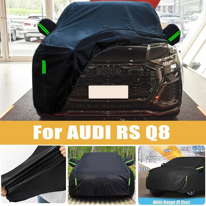 

For AUDI RS Q8 Full Car Cover Four Seasons Universal Outdoor Sun Anti UV Rain Snow Dust Protection Oxford Cloth Car Accessories