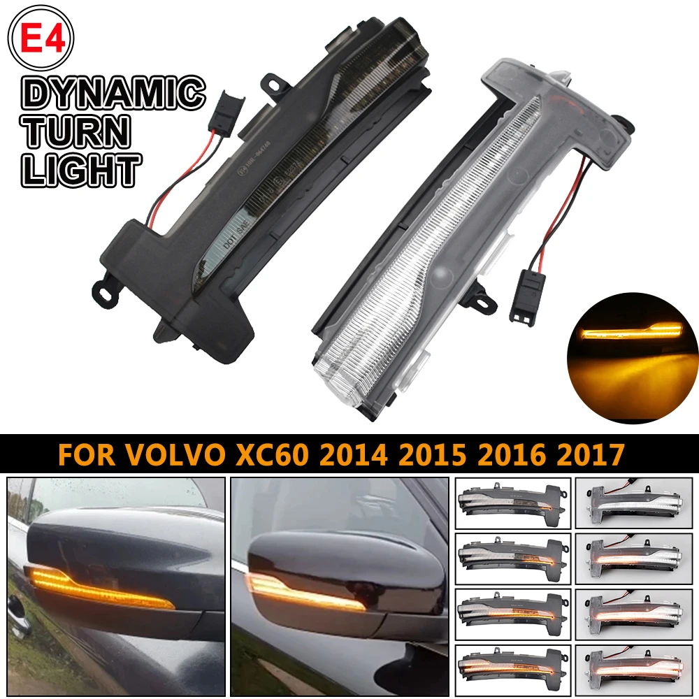 Dynamic Side Mirror Blinker Light For Volvo XC60 2014 2015 2016 2017 LED Turn Signal Blinker Indicator