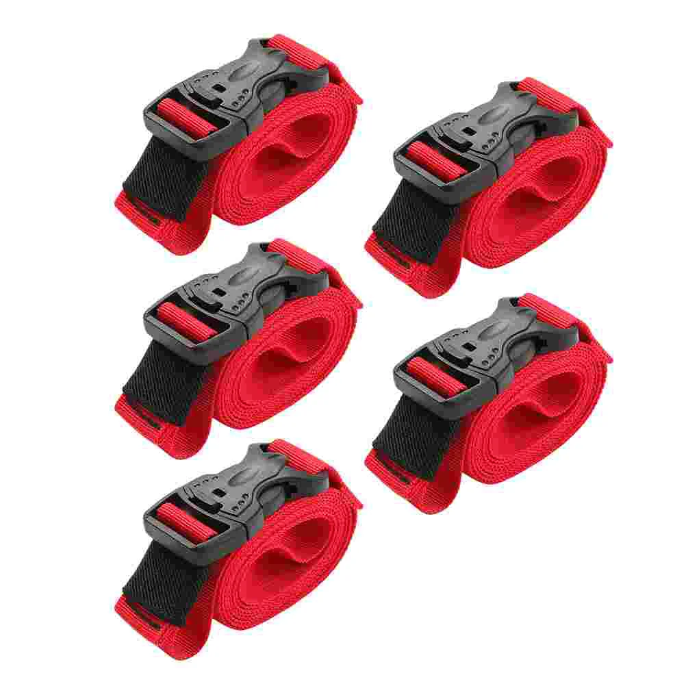 5-teiliges Uhrenarmband mit Ratsche und Daunenschnalle aus rotem Nylon für Gepäckbefestigungsgürtel