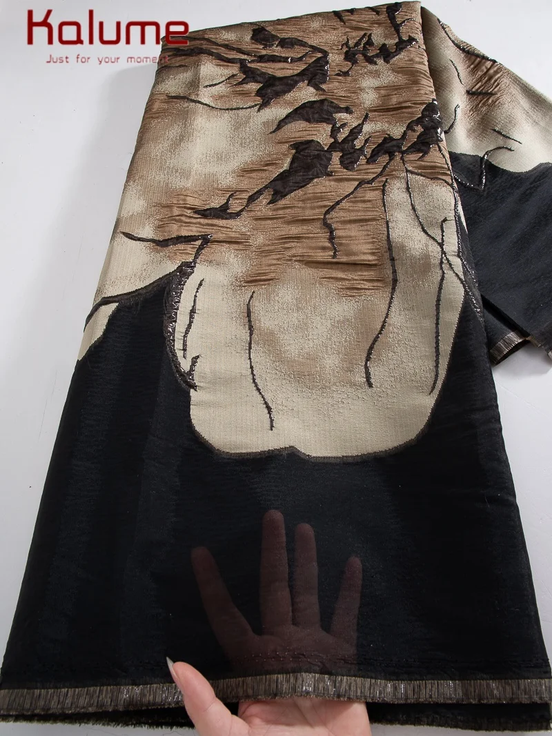 

Kalume Luxury African Tulle Brocade Lace Fabric High Quality French Gilding Lace Fabric For Sewing Party Dress F4360