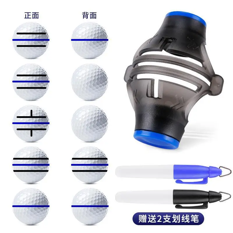 PGM 360 Degree Rotatable Golf Ball Line Marker Drawing Tool Creates 5 Different Putting Lines Comes With 2PackMarkerPensPortable