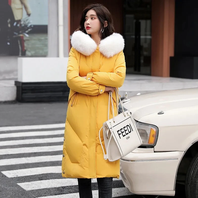 

Long Hooded Winter Jackets For Womens 2022 New Korean Down Cotton Parkas Female Loose Cotton-Padded Coats Thicken Warm Overcoats