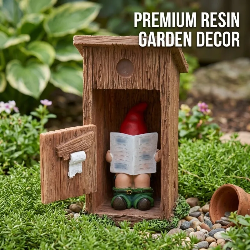 Resin Garden Gnome Statue, Dwarf Figurine Decor for Outdoor Home Garden Decoration