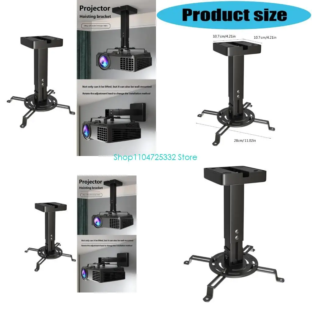 

P5EA Projector Ceiling Mount with Flexible Claws Adjustable Height 25-35cm Metal Construction for Universal Fit