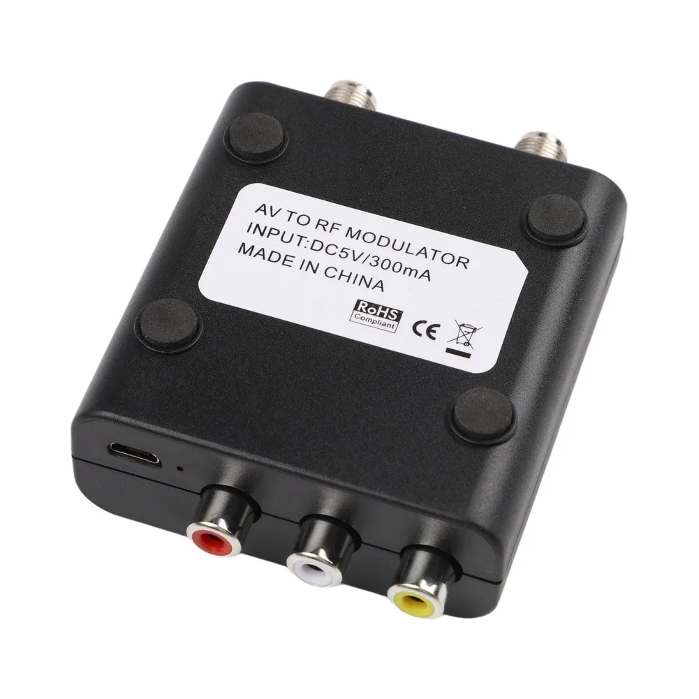 M61A AV to RF Converter RF Modulator with NTSC for tv Format Audio Video Output USB Powered and Channel 3/4 Frequency