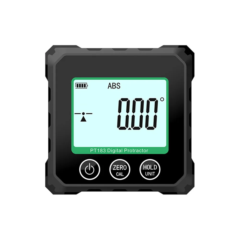 LCD Display Angle Meter Digital Angle Gauge Black Angle Measuring Tool With Magnets Automatic Screen Inversion Compact Design