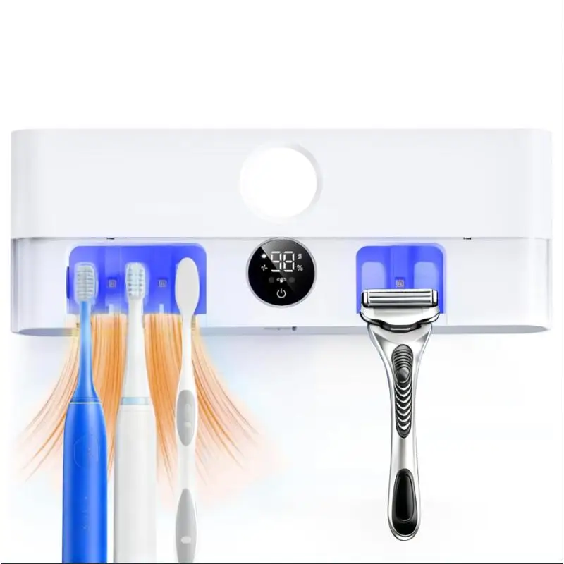 X114 Intelligent UV Toothbrush Sterilizer Wall-mounted Auto Open Close UVC UVA Disinfection Holder with Auto Drying