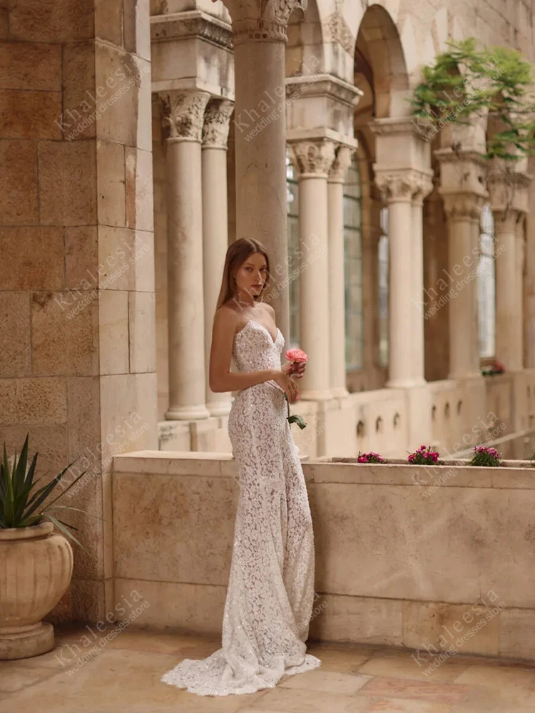 Vestidos de casamento vintage rendas vestidos de noiva sem alças sem costas roupões para festa formal glamourosa vestidos de novia personalizado 2025