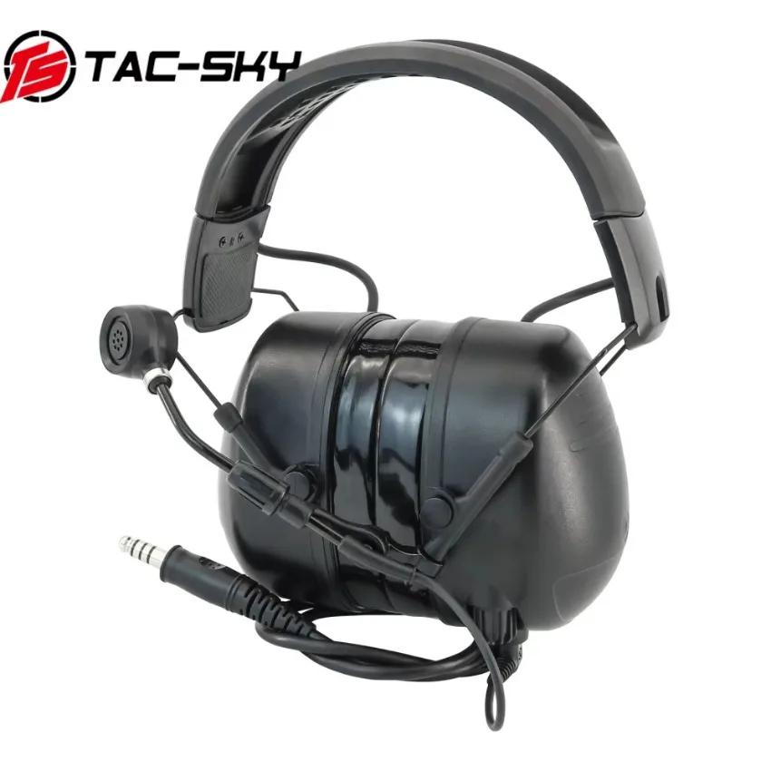 Headset Pelindung Pendengaran Peredam Kebisingan Fisik TS TAC-SKY dengan PTT Taktis U94 untuk Ken Baofeng