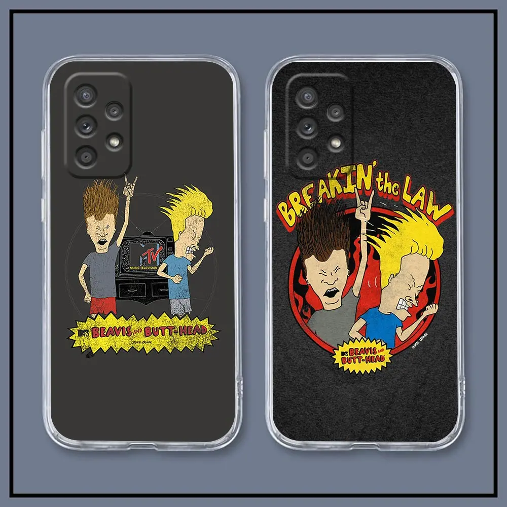 Clear Phone Case For Samsung A13 A20 A20S A21S A22 A23 A31 A32 A42 A51 A52 A53 A71 A72 4G 5G Case Cartoon Beavis And Butthead