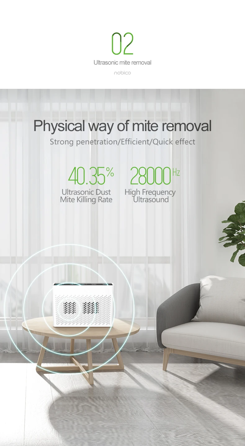 Air Purifier for Pet Odor Negative Ion Air Freshener Ultrasonic Dust Mite Killer Dual Ozone Modes Portable Hotel Air Disinfector