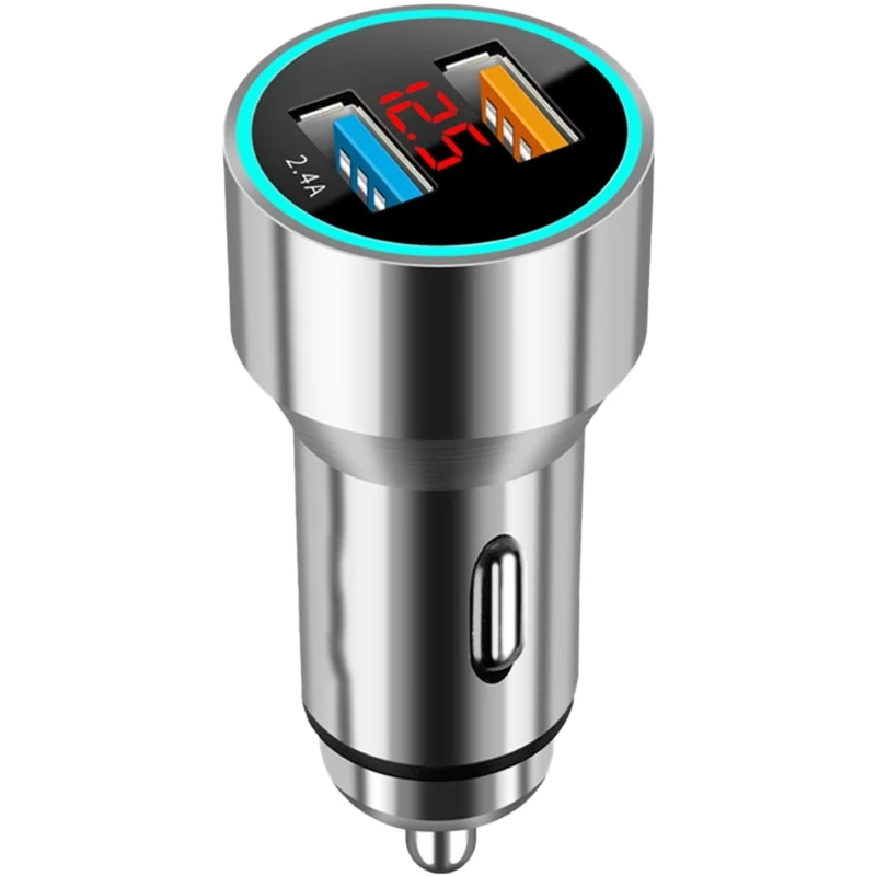 Ładowarka samochodowa USB 2-portowa do podróży rodzinnych PD QC3.0+2.4A Szybkie ładowanie telefonu