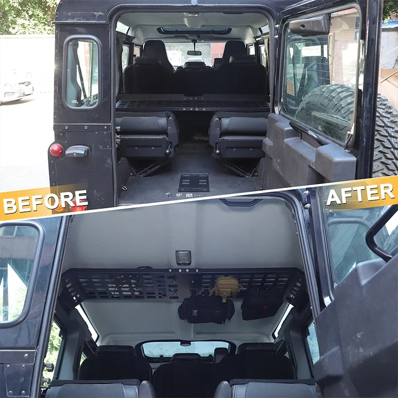 

For Land Rover Defender 90 110 2004-2018 Rear Trunk Shelf Storage Debri Racks Cargo Organizers Accessories