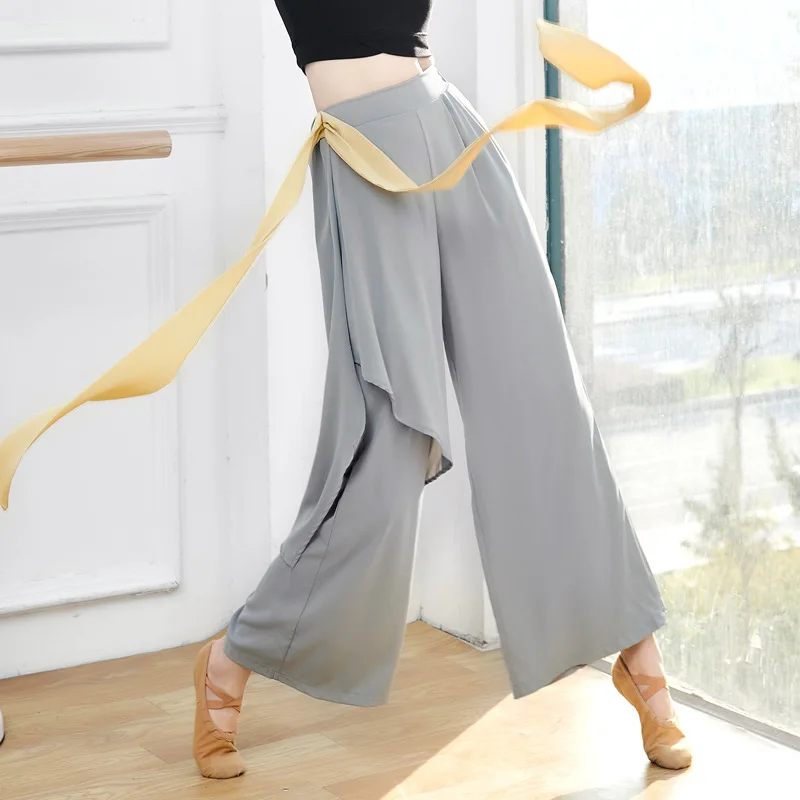 Modern Dance Practice Trouser Skirt Chinese Ancient Jazz Dance Wide Legged Long Pants Flowing Female Performance Classical Dance