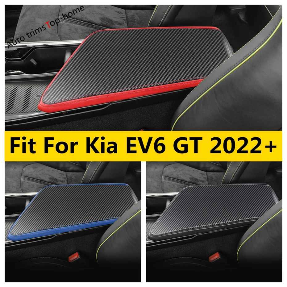 

Auto Central Console Armrest Box Pad Mat Cushion PU Leather Cover Protector Accessories Fit For Kia EV6 GT 2022 2023 2024