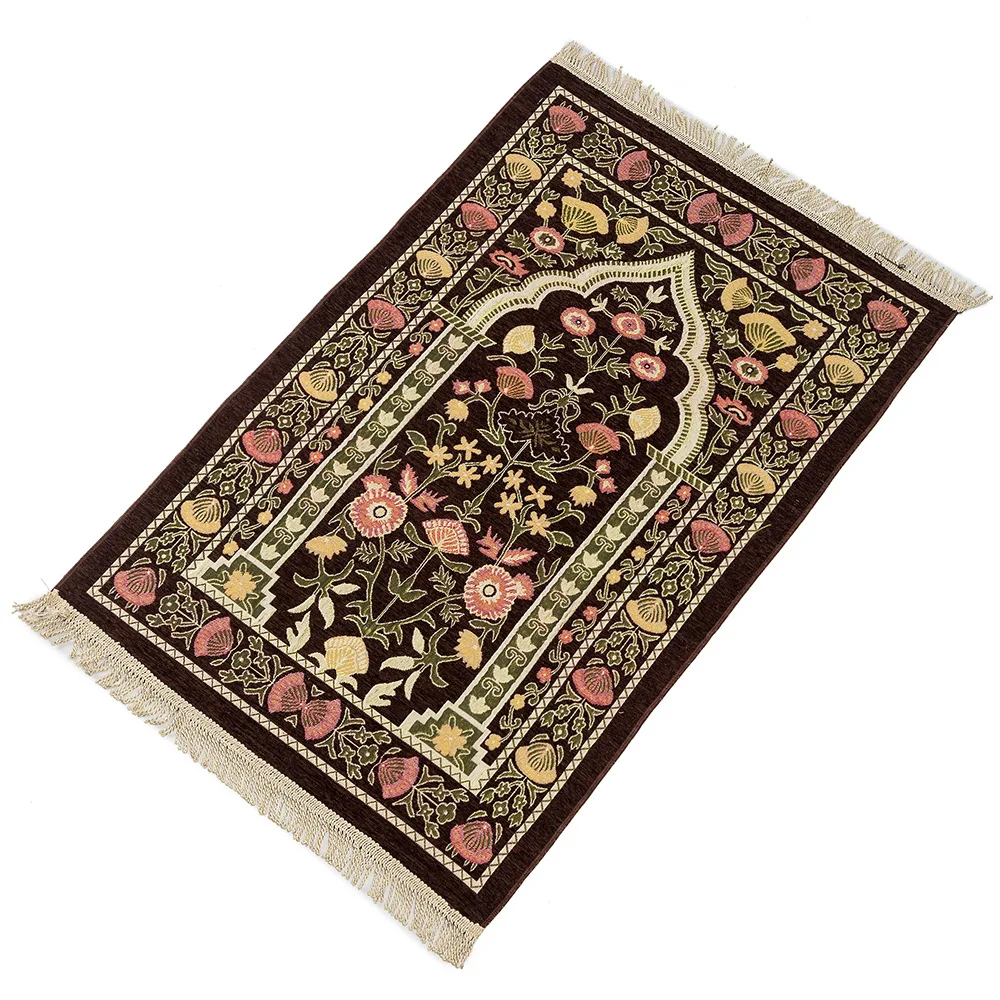 RAKKS Gold Thread Prayer Mat Tree Prayer Mat Flower Prayer Mat, Washable, Wear-resistant Prayer Mat