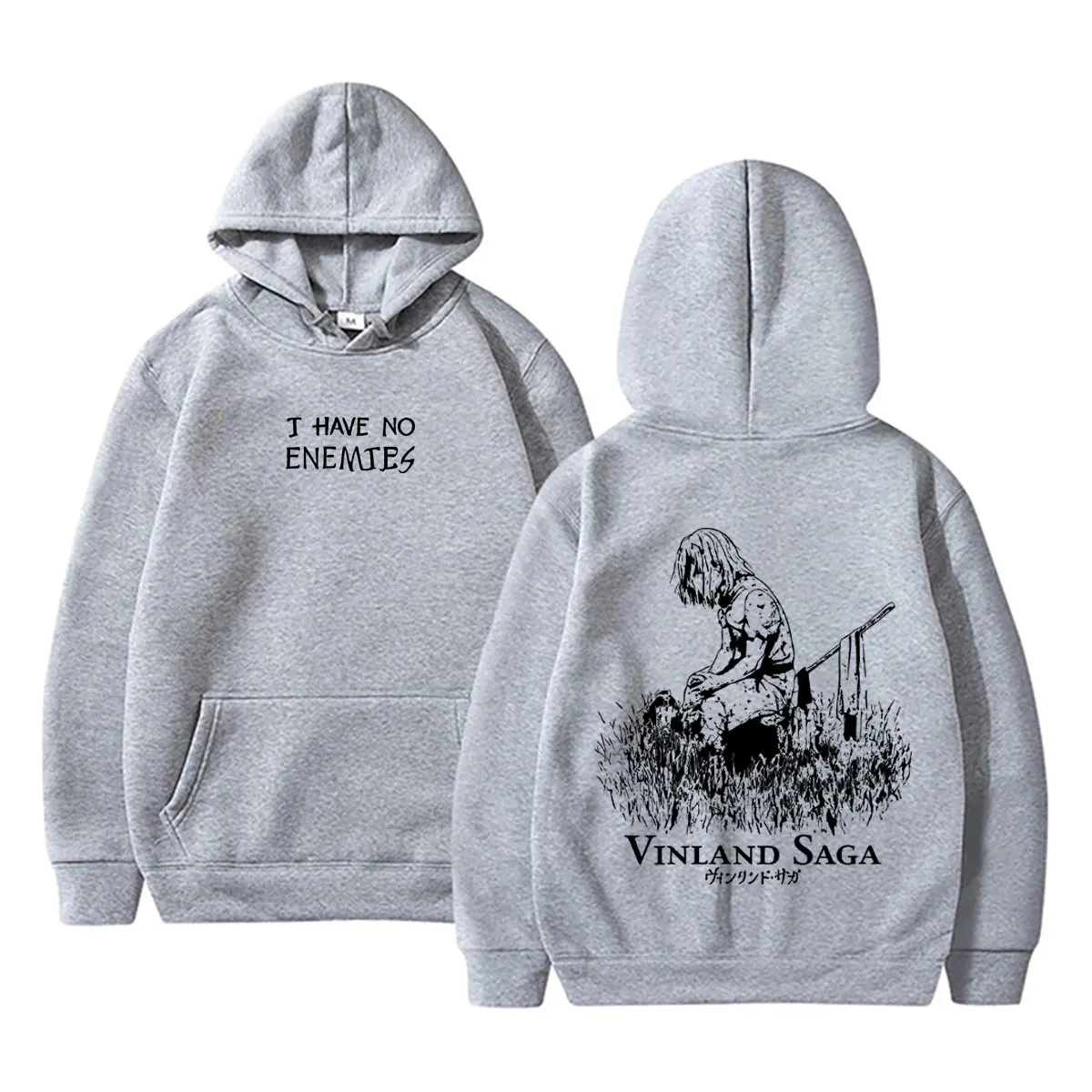 Anime Vinland Saga Thorfinn Ich habe keine Feinde Grafik-Hoodie Herren Damen Manga Lässiger Oversized Hoodie Vintage Streetwear – Detail 6