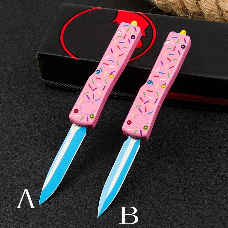 

UTX UT85 Knives Dessert Warrior Series ULTRA TECH Knife D.E Donut Pink EDC Pocket Knives