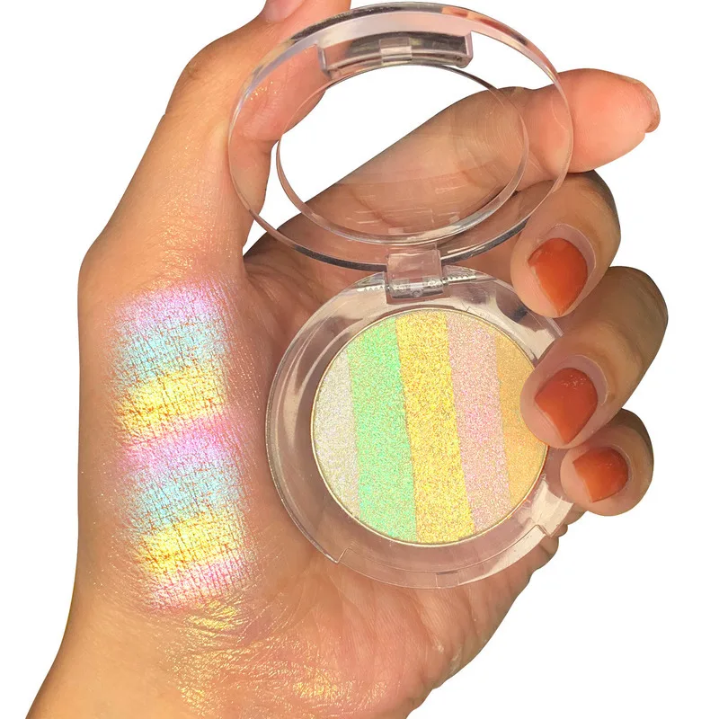 Optical Chameleon 5-Color Rainbow Eyeshadow Diamond High-Gloss Shiny Pigment Long-Lasting Waterproof Glitter Makeup for Eyes