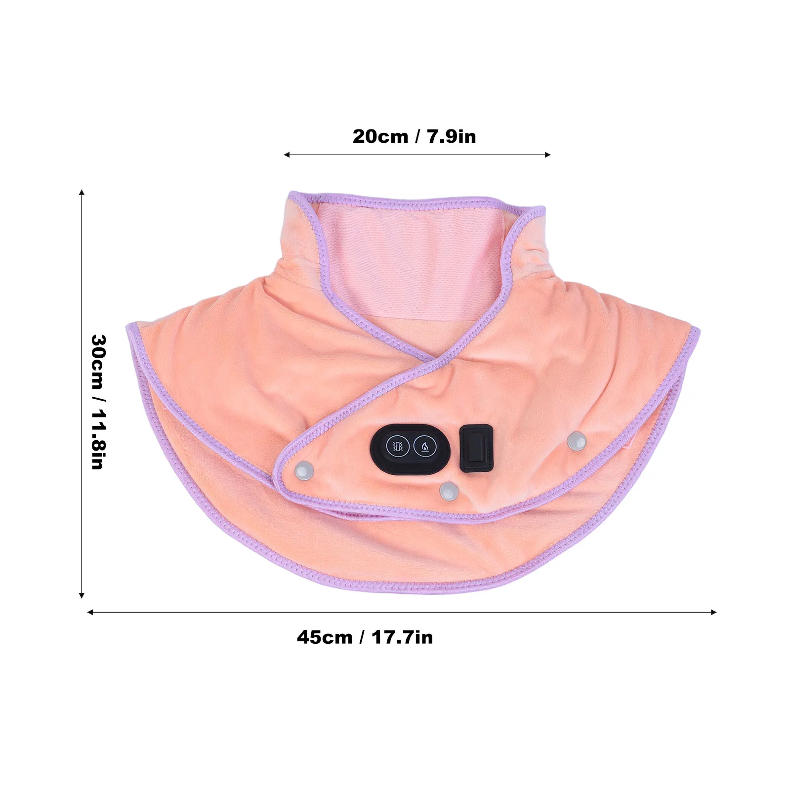لف رقبة كهربائي ساخن ، نظام تسخين 3 مناطق ، ضبط 3 مستويات ، وسادة تدفئة كتف ، جلد ناعم لاسترخاء العضلات