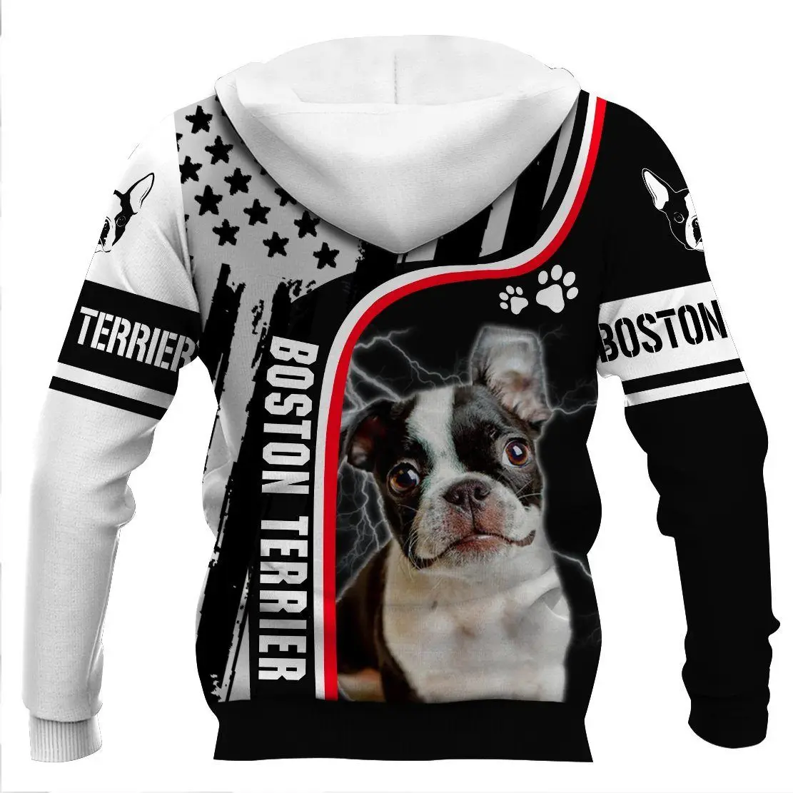 Sweat à Capuche Imprimé 3D pour Homme et Femme, Survêtement de Rue, Boxer, Pitbull, Boston Terrier, Cadeau Love Dog