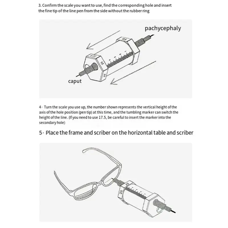 A36T-Liner Template Scriber Alignment Scriber Tool Eyeglasses Horizontal Vertical Line Measure Construction Marker Tool