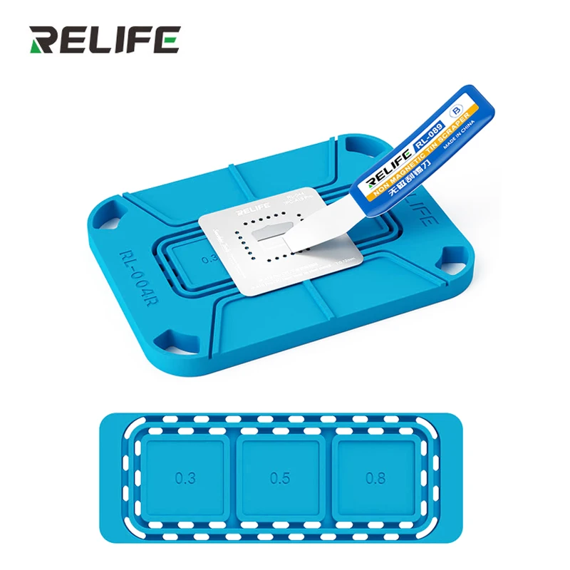 RELIFE RL-004R Magnetic BGA Soldering Pad Curved Heat Resistant Silicone Chip Holder for CPU Hard Drive Phone Motherboard Repair