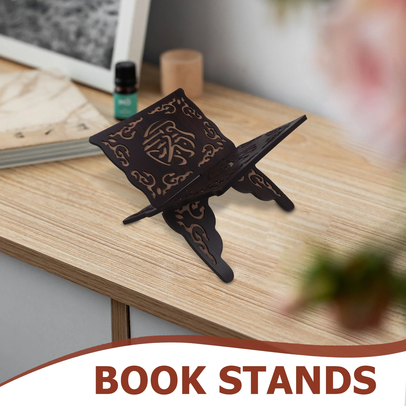 Wooden Quran Book Stand Holder Adjustable Reading Support For Prayer Bible Islamic Decor Shelf Desktop Book Display Muslim
