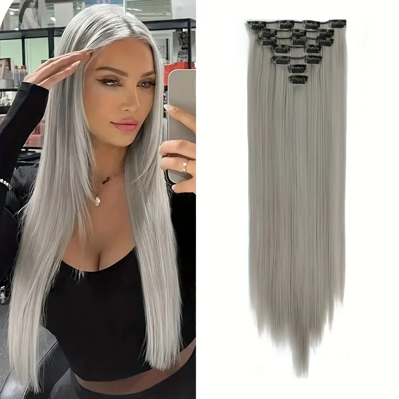 

Набор заколок для волос из химического волокна, однотонный синтетический парик используется для увеличения объема волос и трех вариантов цвета волос.