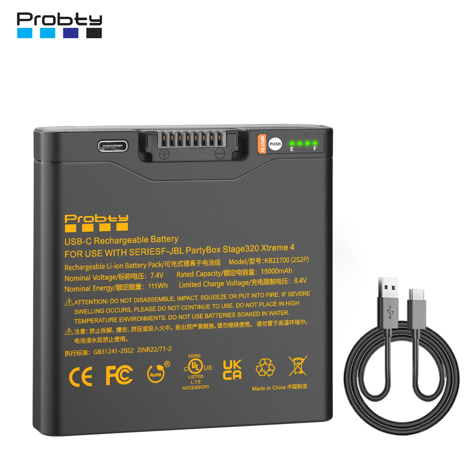 

For JBL Battery 400 an Easy-to-Replace Spare Battery for JBL PartyBox Stage 320 and Xtreme 4 Portable Speaker